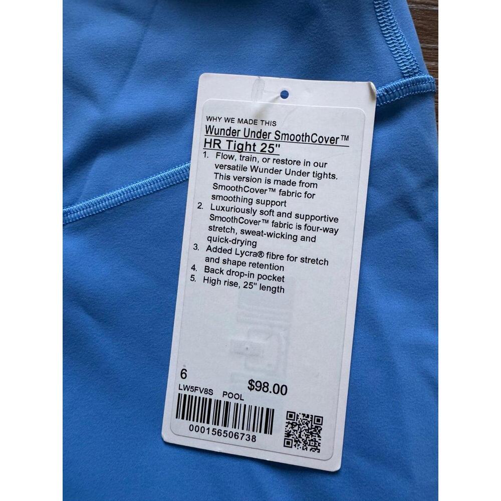 Lululemon Wunder Under SmoothCover High Rise 25” Pool Party Size 6 NWT - Picture 4 of 7